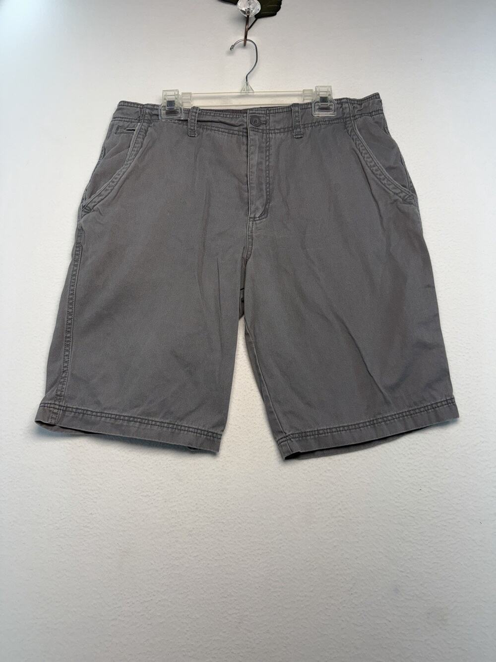 No Boundaries Men Shorts Gray 36 Chino Slash Pockets Work, Hike Casual Grungy